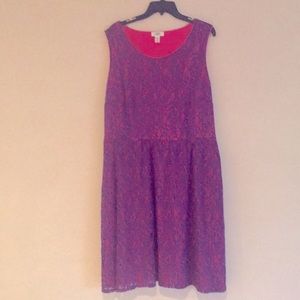 Stunning pink and purple lace dress